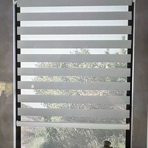 Roller Blind Grey Zebra Stripe With Remote Control